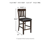 Set of 2 Dark Brown Faux Leather Counter Height Bar Stools with Slat Back – alternate view 8