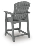 Set of 2 Dark Gray Wood Outdoor Counter Height Bar Stools with Arms, Patio – alternate view 4
