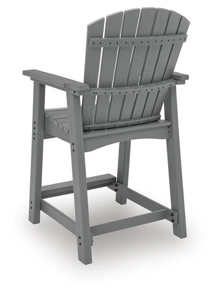 GTU Furniture Set of 2 Dark Gray Wood Outdoor Counter Height Bar Stools with Arms, Patio