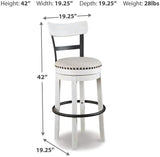 GTU Furniture Bar Height Swivel Bar Stools, Color Collection, Kitchen Island Stool, Pub — White