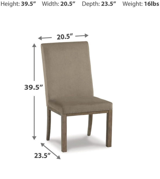 Set of 2 Chrestner Contemporary Glam Dining Chair Kitchen Side Chair Solid Frame Gray Velvet – alternate view 3