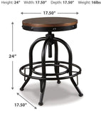 Set of 2 Brown / Black Metal Swivel Bar Stools, Backless, Rustic Industrial – alternate view 5