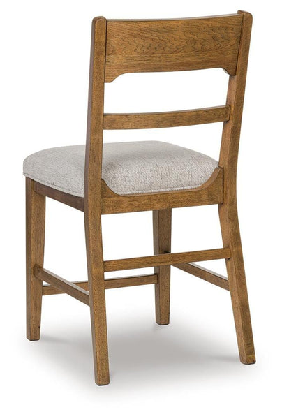 Set of 2 Oatmeal / Light Brown Wood Counter Height Bar Stools, Lodge, Dining – alternate view 5
