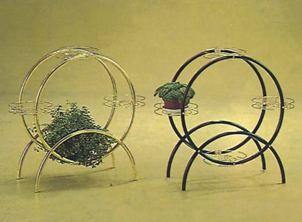 Brass Metal 2-Circle Outdoor Indoor Plant Stand Garden Decor Flower Pot Shelves – Gold product view