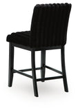Set of 2 Black Wood Counter Height Bar Stools, Corduroy Upholstered, Modern – alternate view 5