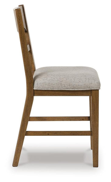 Set of 2 Oatmeal / Light Brown Wood Counter Height Bar Stools, Lodge, Dining – alternate view 4