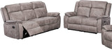 GTU Furniture 2PCS/3PCS Grey Living Room Reclining Sofa Set, Microfiber Recliner Sofa, Loveseat, Chair Set — 2-Piece Set