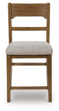 Set of 2 Oatmeal / Light Brown Wood Counter Height Bar Stools, Lodge, Dining – alternate view 3