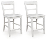 GTU Furniture Set of 2 Farmhouse Wood Adjustable Height Bar Stools, Color Collection — White