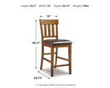 Set of 2 Medium Brown Faux Leather Counter Height Bar Stools, Shaker Style – alternate view 9