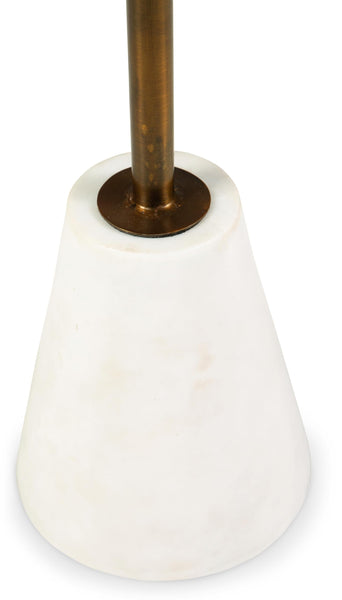 Sleek Marble Square Accent Table, Black / White / Gold Finish, for Living Room – alternate view 3
