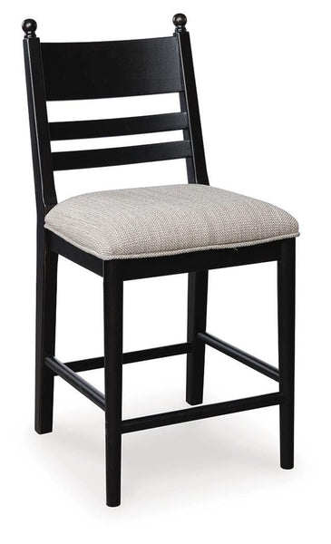 GTU Furniture Set of 2 Wood Adjustable Height Bar Stools, Cushioned, Color Collection
