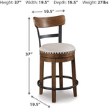 GTU Furniture Swivel Bar Stools, Color Collection, Counter Height, Kitchen Island Stool — Brown