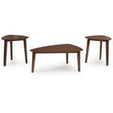 Casual Acacia Wood Rectangular 3-Piece Coffee Table Set, Cocktail Table with 2 Matching End Tables, Brown – alternate view 2