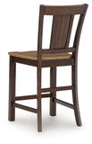 Set of 2 Light Brown / Dark Brown Wood Counter Height Bar Stools, Two-Tone – alternate view 5
