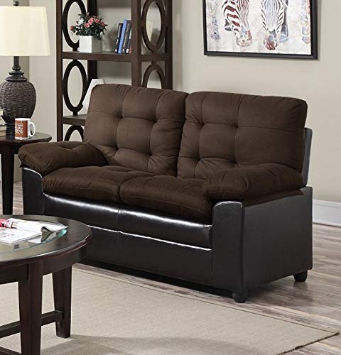 GTU Furniture Contemporary Leather Loveseat — Chocolate