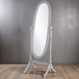 GTU Furniture Swivel Adjustable Full-Length Oval Wood Cheval Floor Mirror, in White/Black/Cherry/Oak/Silver/Gold/Espresso/Grey Finish – Grey product view