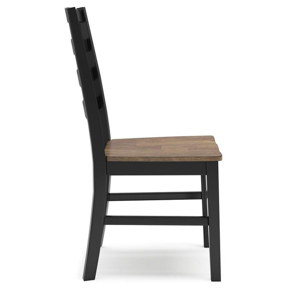 GTU Furniture Set of 2 Wildenauer Modern Farmhouse Dining Chair Kitchen Side Chair Solid Frame Dark Brown Black