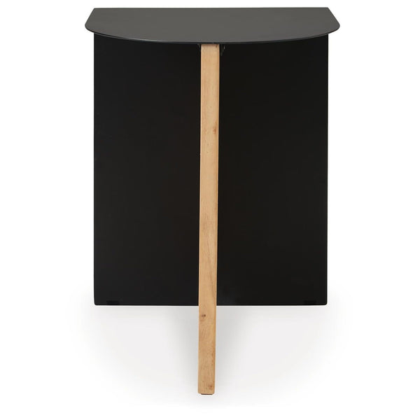 Contemporary Wood Square Accent Table, Black / Natural Finish, for Living Room – alternate view 6