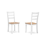 Set of 2 Gesthaven Contemporary Casual Dining Chair Kitchen Side Chair Solid Frame Dark Brown — Light Brown