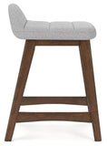 GTU Furniture Set of 2 Mid-Century Counter Height Bar Stools, Cushioned, Color Collection — Light Gray/Brown
