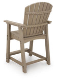 Set of 2 Medium Brown Wood Outdoor Counter Height Bar Stools with Arms, Pub – alternate view 4