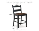 Set of 2 Black / Brown Wood Adjustable Height Bar Stools, Two-Tone, Home Bar – alternate view 7