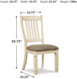 Set of 2 Bolanburg Farmhouse Traditional Dining Chair Kitchen Side Chair Solid Frame Antique White Brown – alternate view 4