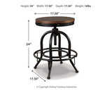 Set of 2 Brown / Black Metal Swivel Bar Stools, Backless, Rustic Industrial – alternate view 4