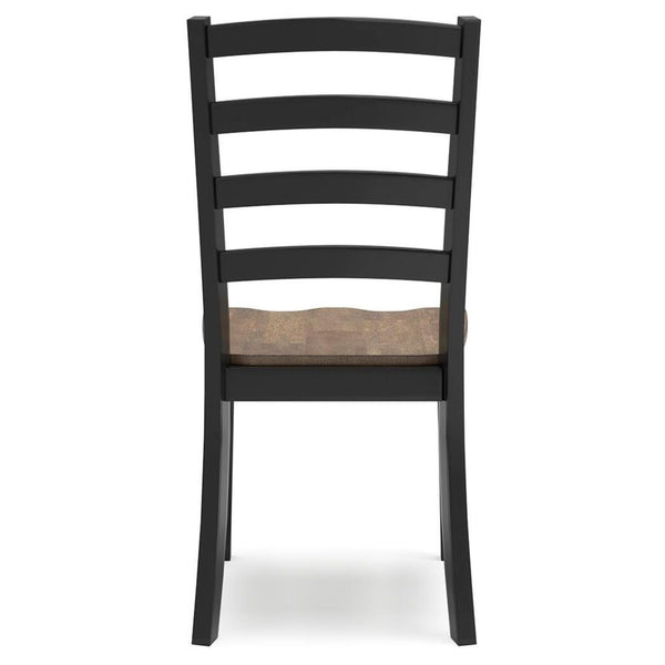 GTU Furniture Set of 2 Wildenauer Modern Farmhouse Dining Chair Kitchen Side Chair Solid Frame Dark Brown Black