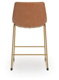 Set of 2 Gold Frame Faux Leather Bar Stools, Bucket Seat, Color Collection – alternate view 5