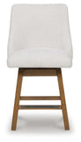 Set of 2 Oatmeal / Light Brown Wood Swivel Counter Height Bar Stools, Lodge – alternate view 3