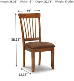 Set of 2 Berringer Traditional Rustic Dining Chair Kitchen Side Chair Solid Frame Rustic Brown – alternate view 4