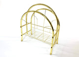 GTU Furniture Modern Brass Standing Book/Magazine Rack Holder — Gold / Circle