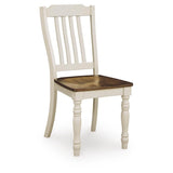 Set of 2 Wirloni Country Farmhouse Dining Chair Kitchen Side Chair Solid Frame White Brown – alternate view 2