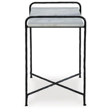Contemporary Marble Rectangular Accent Table, White / Black Finish, for Living Room – alternate view 4
