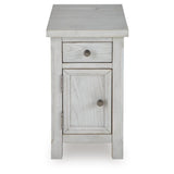 Casual Ash Wood Rectangular Chairside End Table, with Storage Drawer, Antique White Finish, for Living – alternate view 5