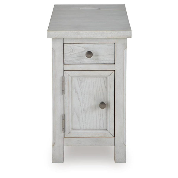 Casual Ash Wood Rectangular Chairside End Table, with Storage Drawer, Antique White Finish, for Living – alternate view 5