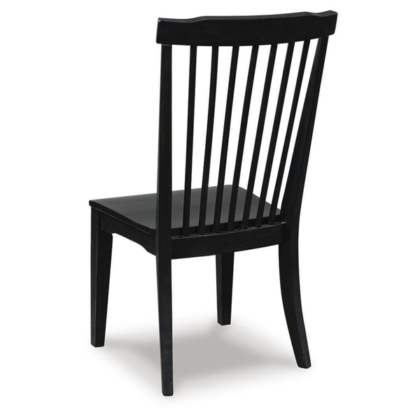 Set of 2 Greddinton Traditional Farmhouse Spindle Dining Chair Kitchen Side Chair Solid Frame Black – alternate view 3