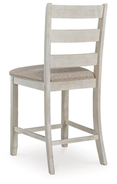 Set of 2 White / Light Brown Polyester Counter Height Bar Stools for Home Bar – alternate view 8