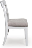 Set of 2 Greddinton Traditional Farmhouse Bistro Dining Chair Kitchen Side Chair Solid Frame – Antiqued White side view