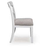 Set of 2 Greddinton Traditional Farmhouse Bistro Dining Chair Kitchen Side Chair Solid Frame Black — Antiqued White