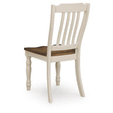 Set of 2 Wirloni Country Farmhouse Dining Chair Kitchen Side Chair Solid Frame White Brown – alternate view 3