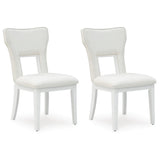 Set of 2 Chalanna Contemporary Glam Dining Chair Kitchen Side Chair Solid Frame White – alternate view 2