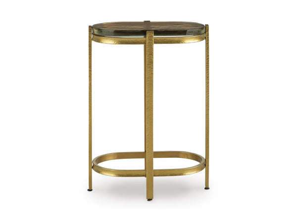 Sleek Glass Rectangular Accent Table, Gold Finish, for Living Room – alternate view 7