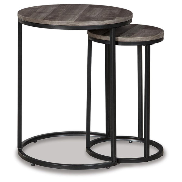 Set of 2 Casual Ash Wood Square Accent Table, Black / Gray Finish, for Living Room – alternate view 5