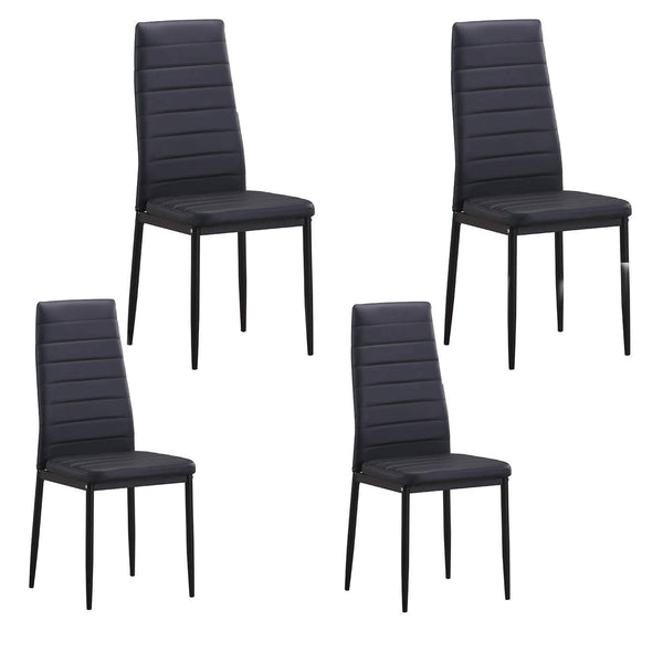 GTU Furniture Set of 4 PU Leather Dining Side Chairs with Padded Seat Foot Cap Protection Stable Frame Heavy Duty Elegant Ergonomically High Back Design for Kitchen Dining Room Home Furniture