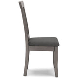 Set of 2 Gray Finish Solid Hardwood Side Dining Chairs with Padded Upholstered Seat for Kitchen & Dining Room