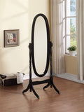 GTU Amazon B01E67EXDW MAIN • GTU-3488K — GTU Furniture Swivel Adjustable Full-Length Oval Wood Cheval Floor Mirror, in White/Black/Cherry/Oak/Silver/Gold/Espresso/Grey Finish — Black