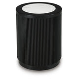 Casual Marble Round End Table, Black Finish, for Living Room – alternate view 4
